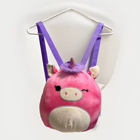 Squishmallows Lola Unicorn 12" Plush Backpack Zipper Bag with Adjustable Straps - Picture 1 of 3